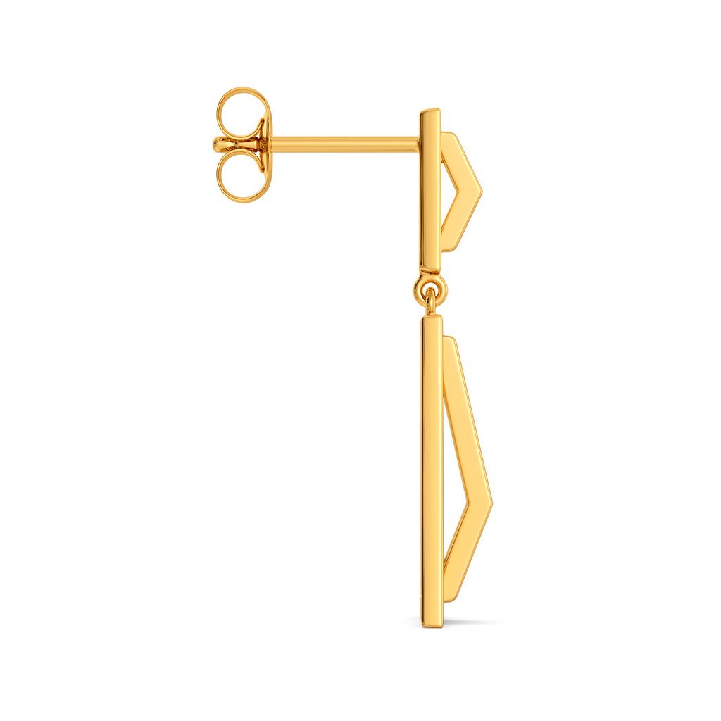 Strong Shoulders Gold Earrings
