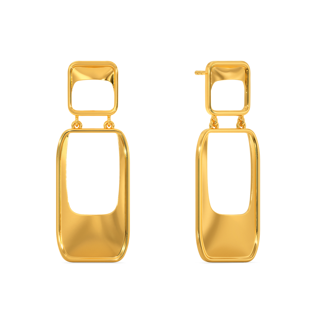 So Very Drapey Gold Earrings