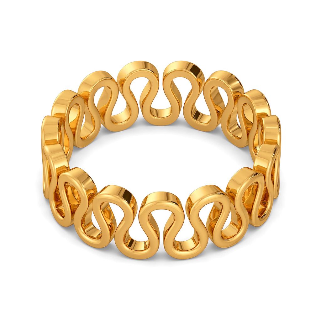 Knit Detail Gold Rings image