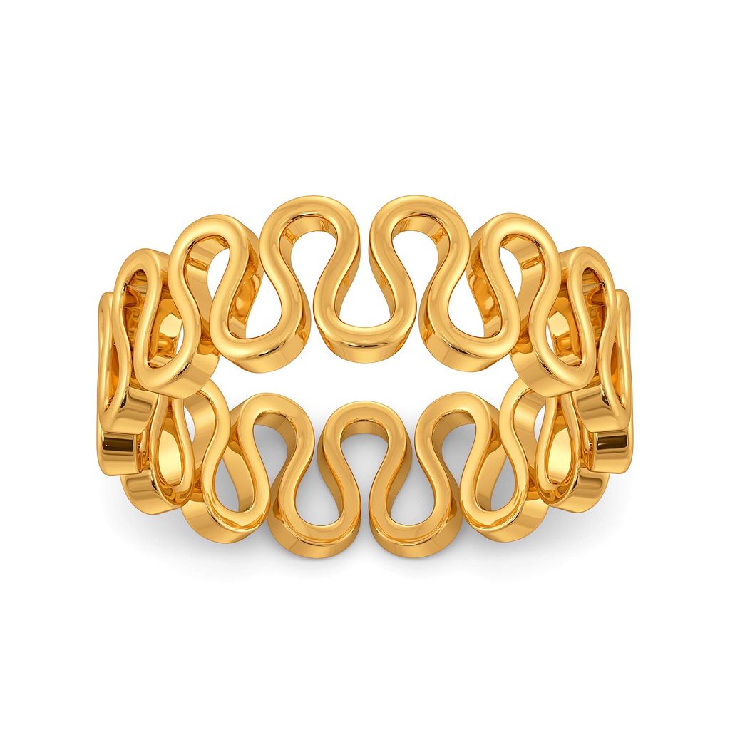 Knit Detail Gold Rings alternate view 3