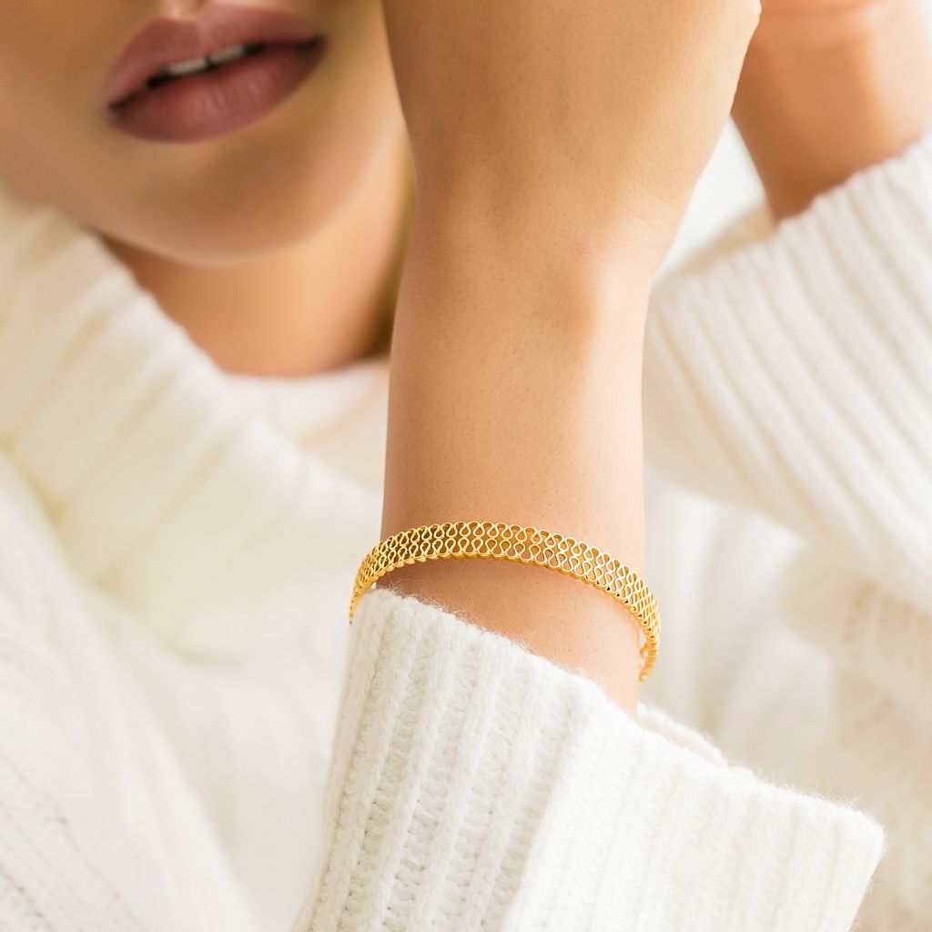 Knit Layers Gold Bangles