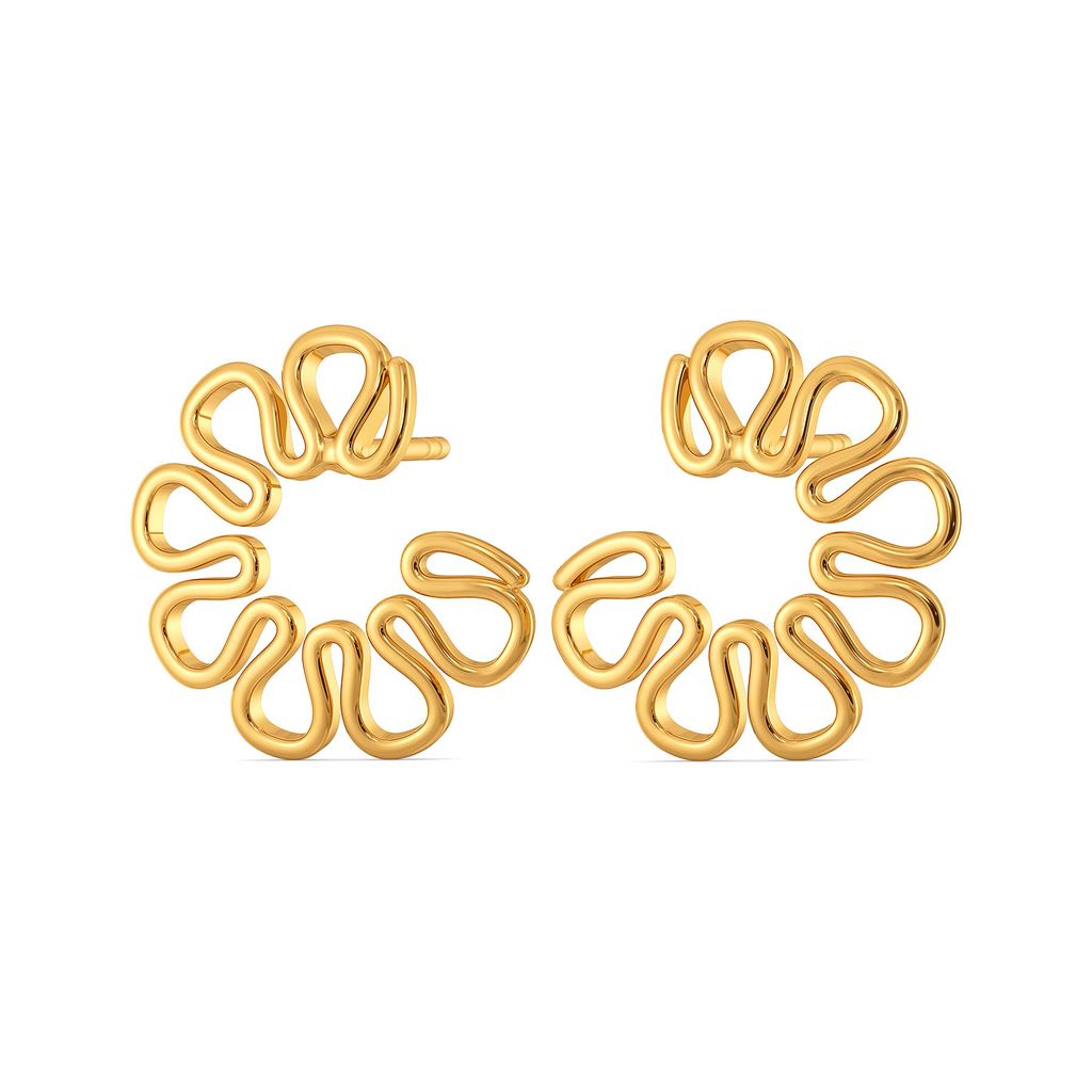 Knot in Knit Gold Earrings