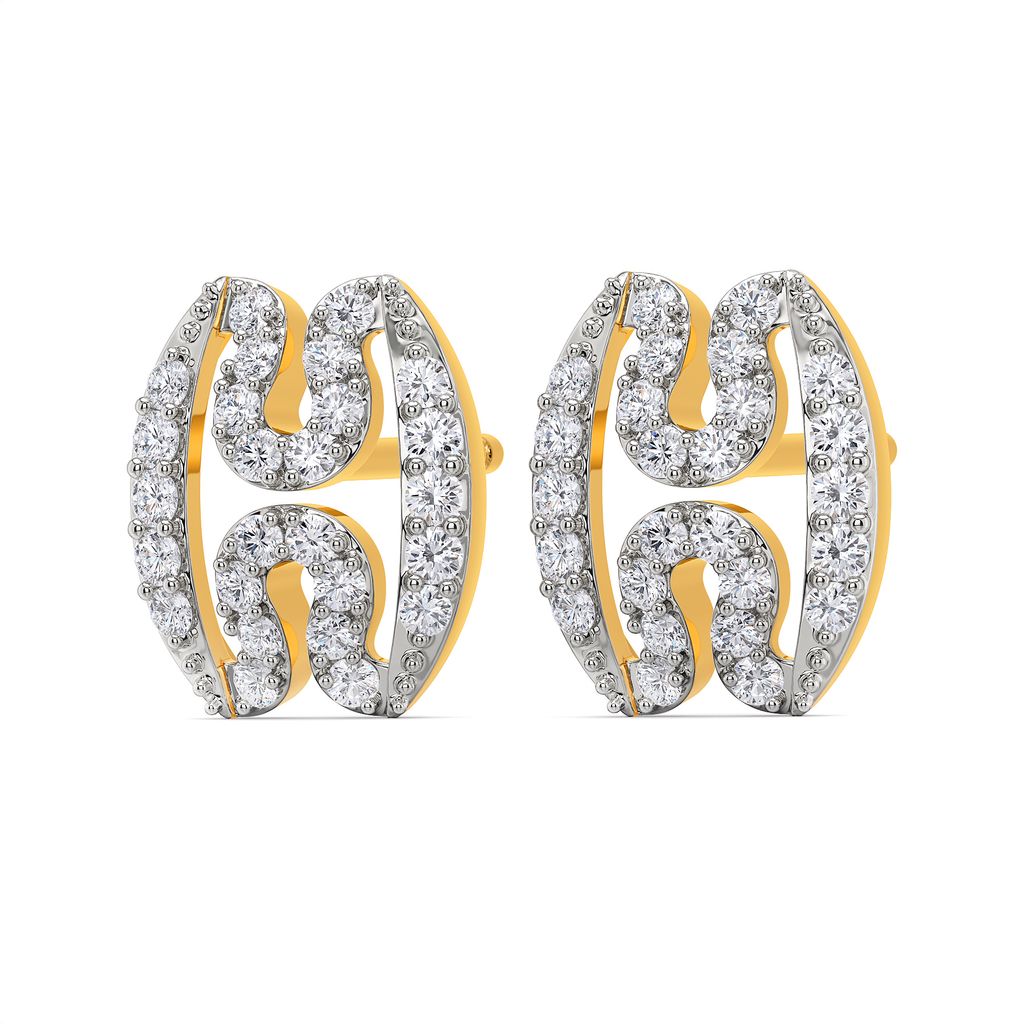 Knit Quilt Diamond Earrings
