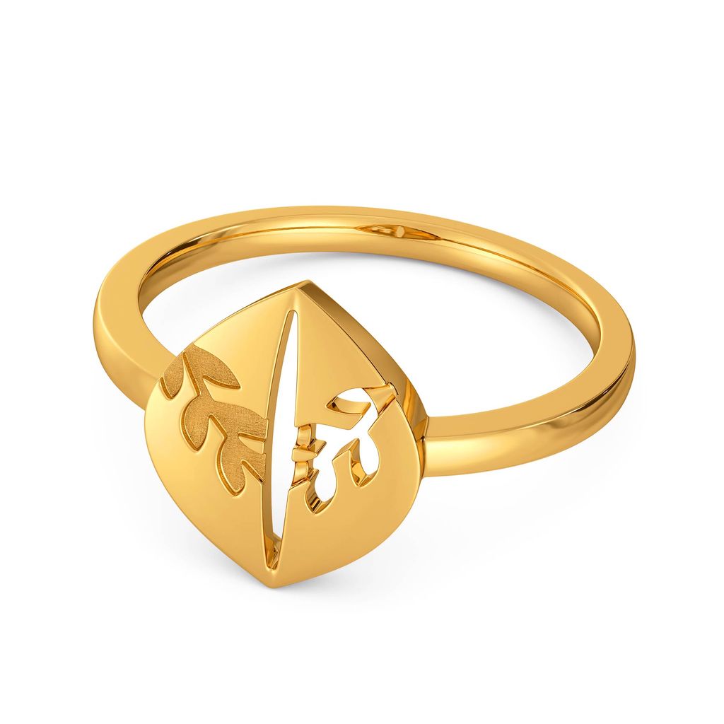Leaf Etched Gold Rings alternate view 3