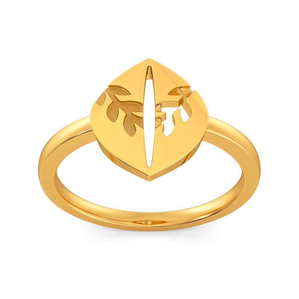 Leaf Etched Gold Rings alternate view 2