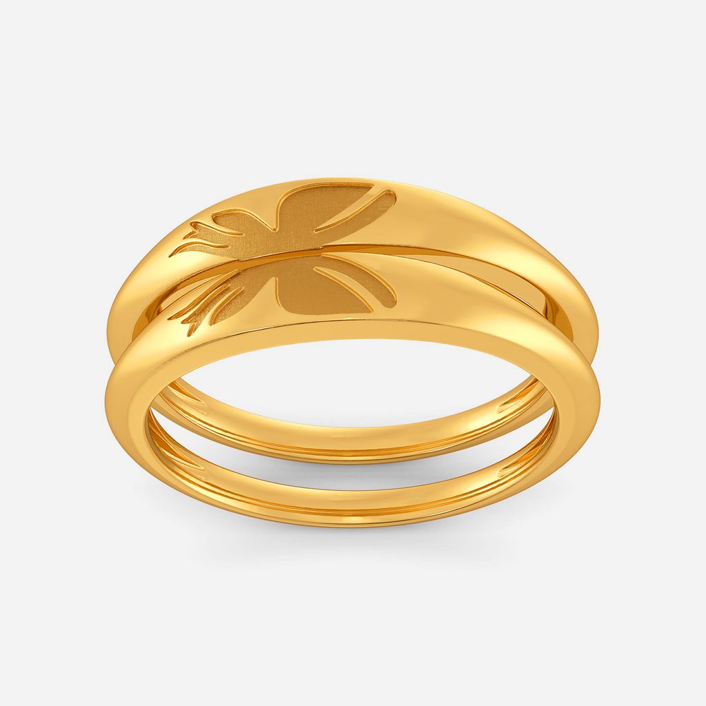 Etched Organic Gold Rings alternate view 2