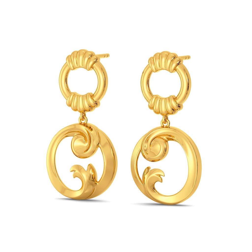 Swirl Curl Gold Earrings