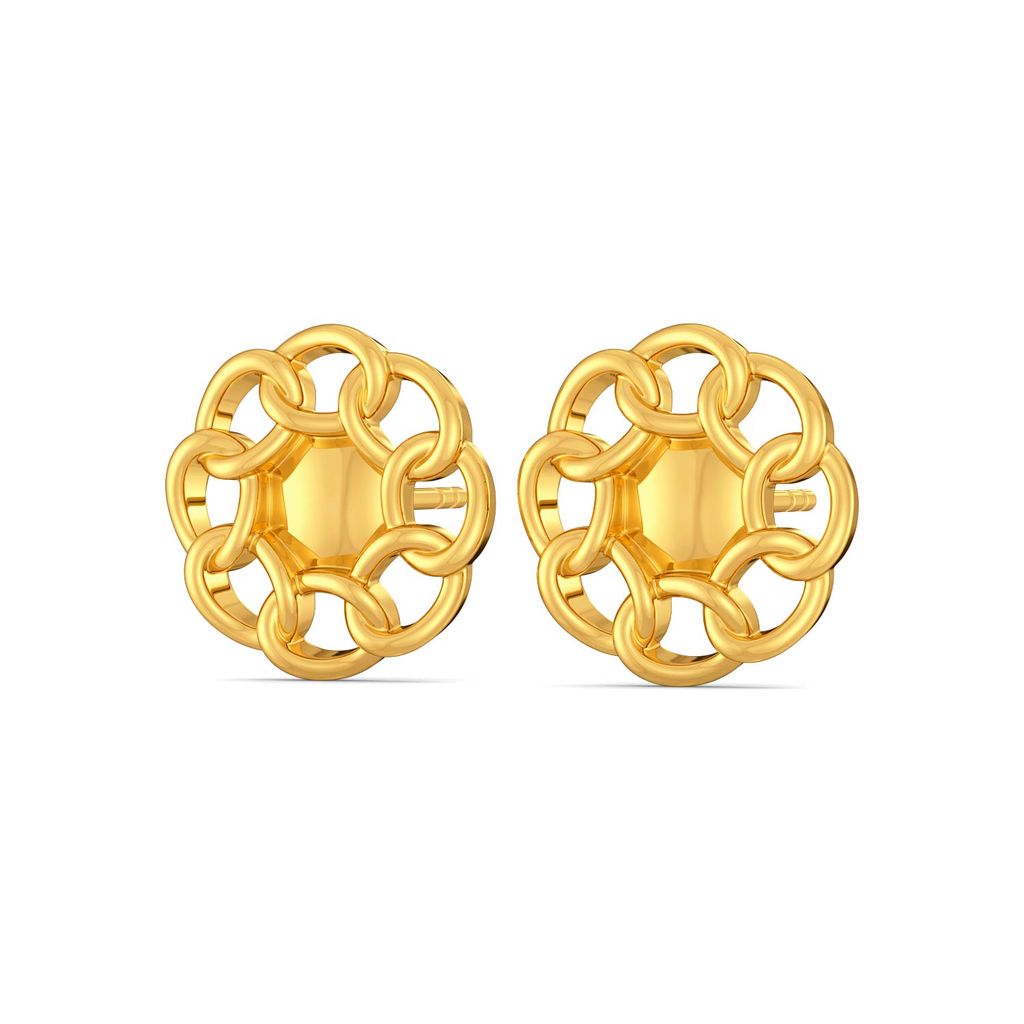 Chain Domain Gold Earrings