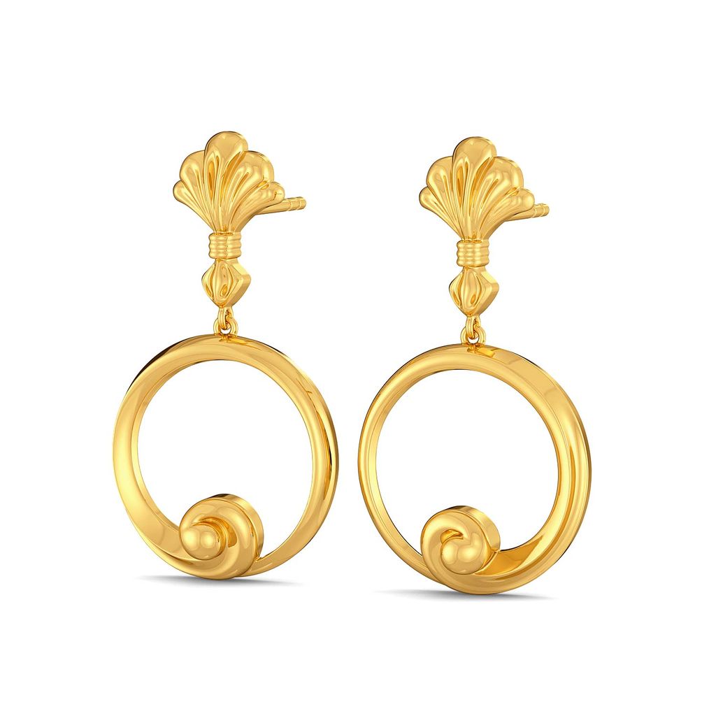 Curly Beach Gold Earrings