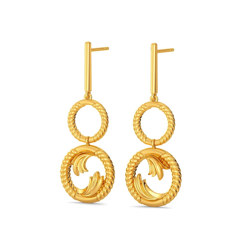 Greek Guilloche Gold Earrings