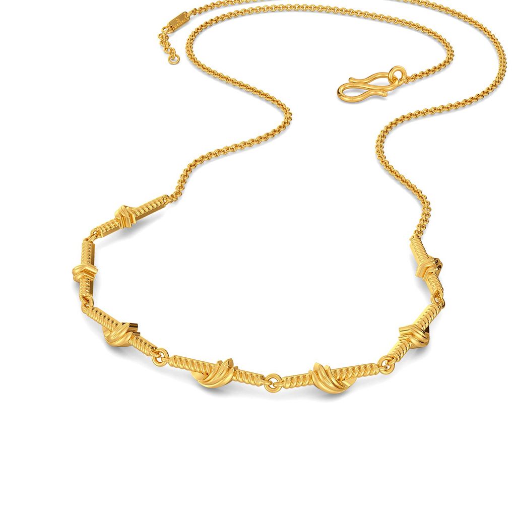 Greek Guilloche Gold Necklaces