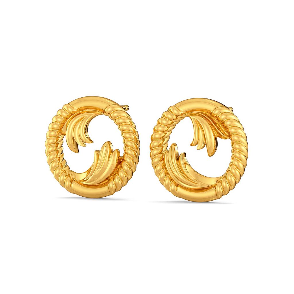 Greek Guilloche Gold Earrings