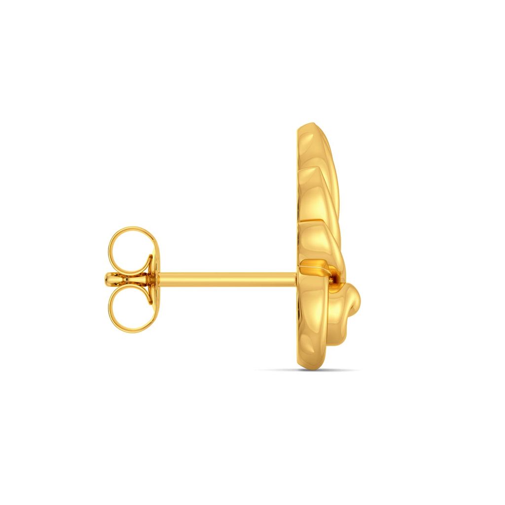 Winged Curls Gold Earrings