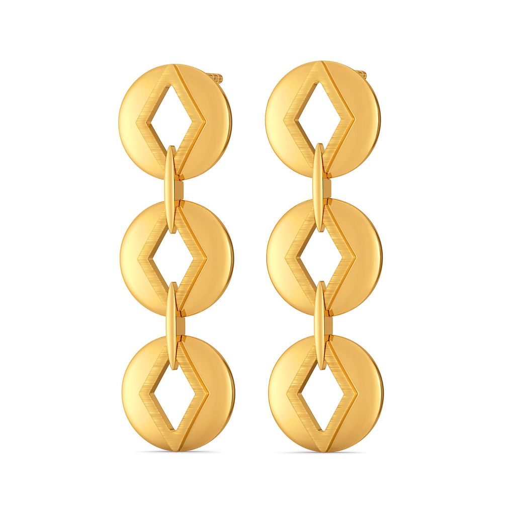 Quirky Work Gold Earrings