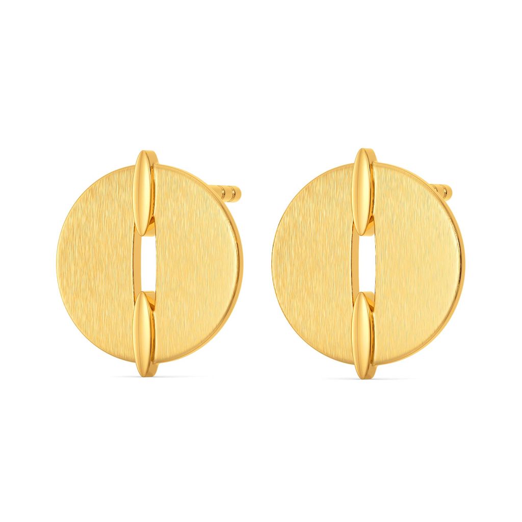 Sequin Checklist Gold Earrings