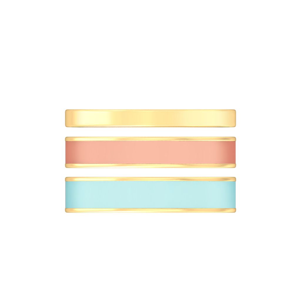 Striped Halo Gold Rings image