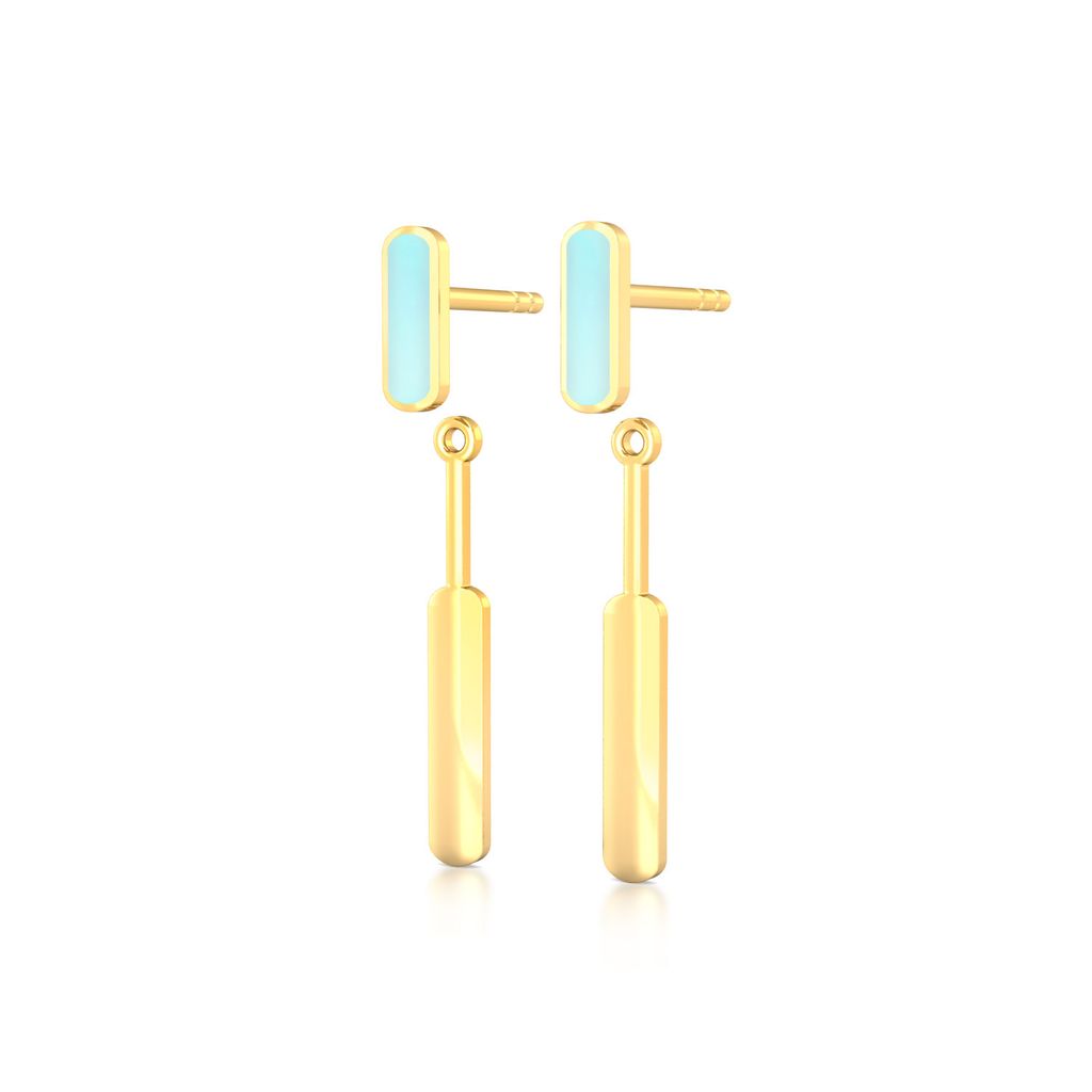 Barcode Gold Earrings