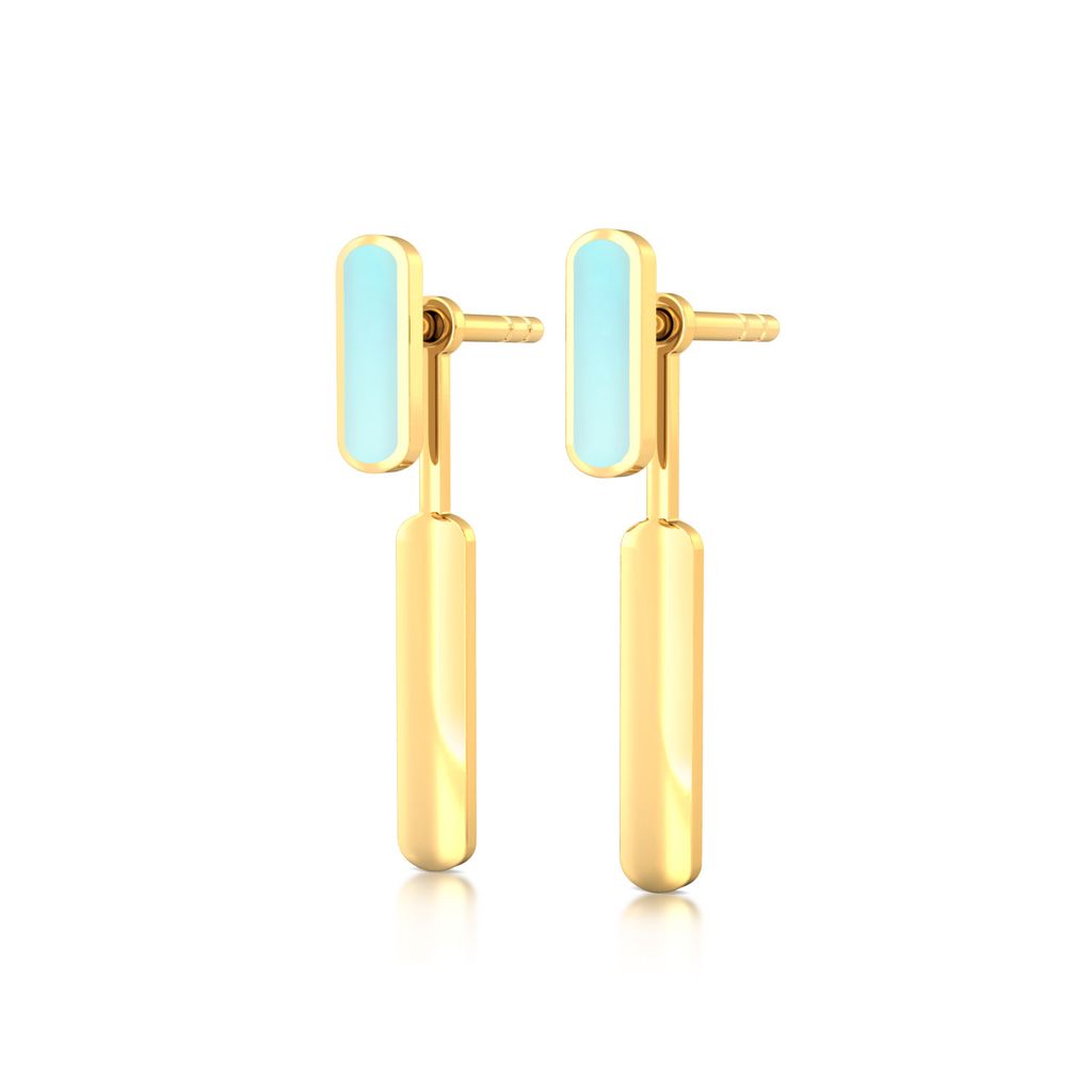 Barcode Gold Earrings