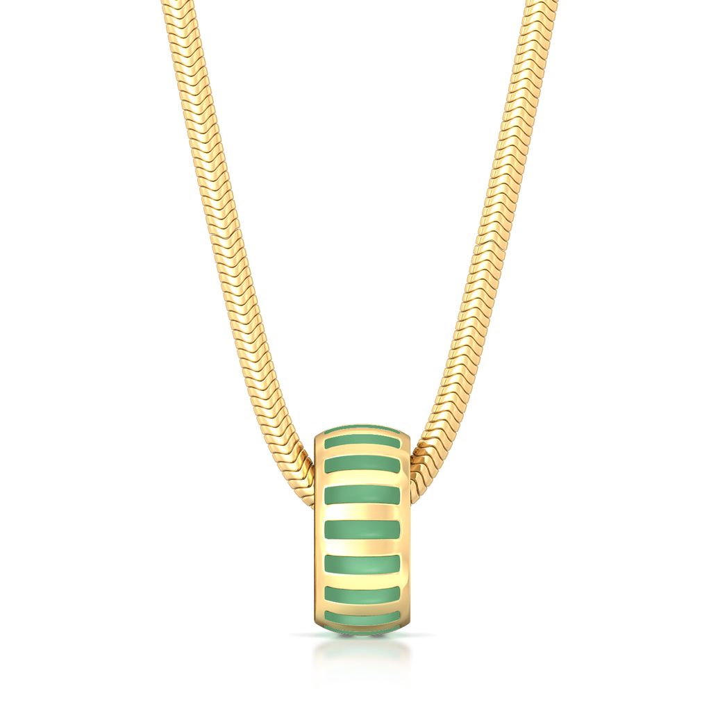 Pinstriped Green Gold Pendants
