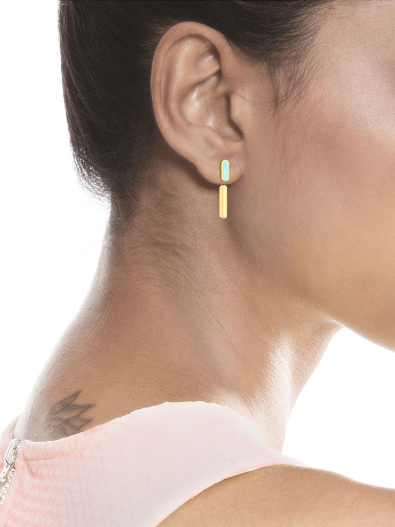 Barcode Gold Earrings