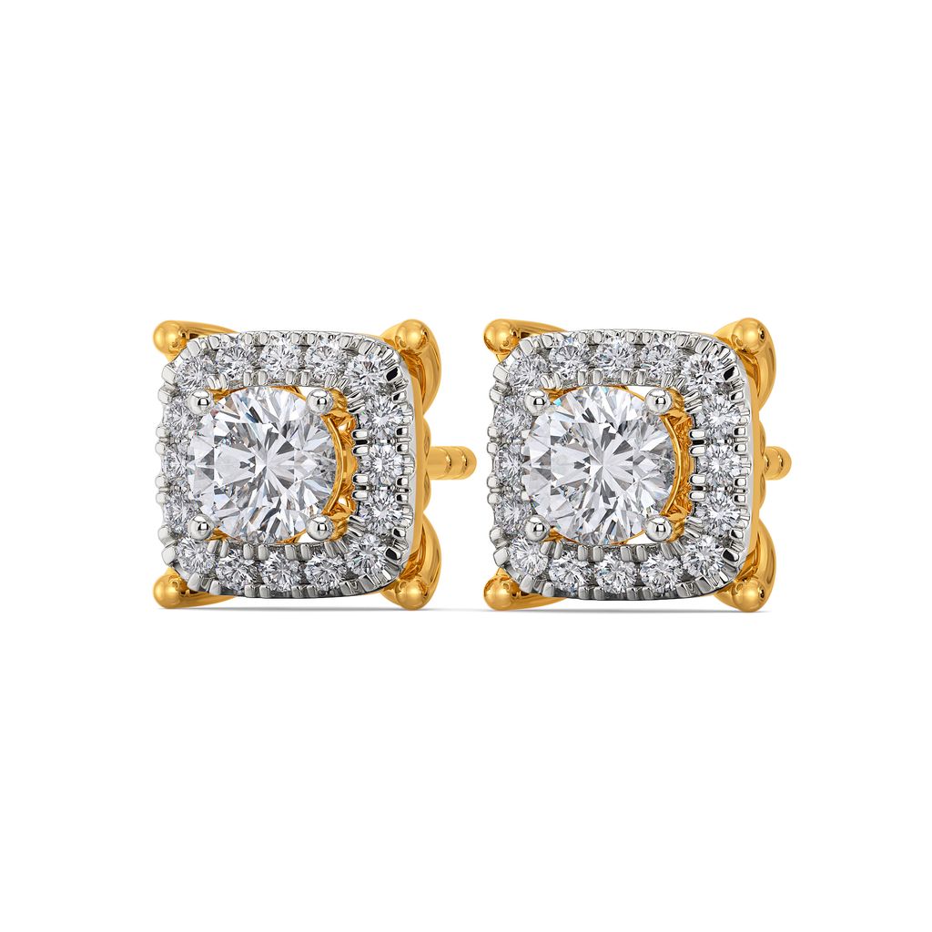 Four Squared Diamond Earrings