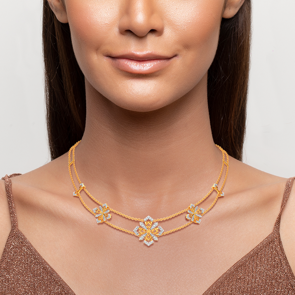 Petal Glow Diamond Necklaces