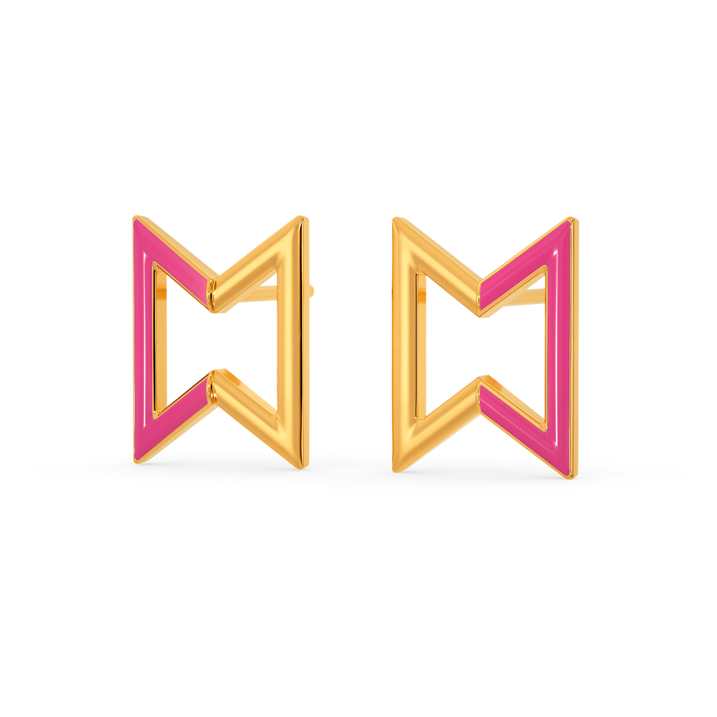 Think Pink Gold Earrings