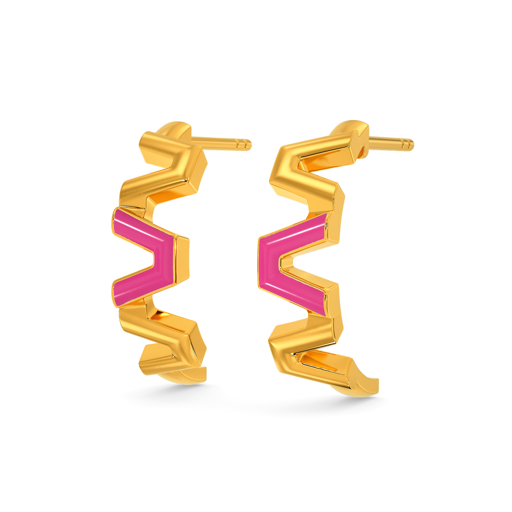 Fuchsia Fun Gold Earrings