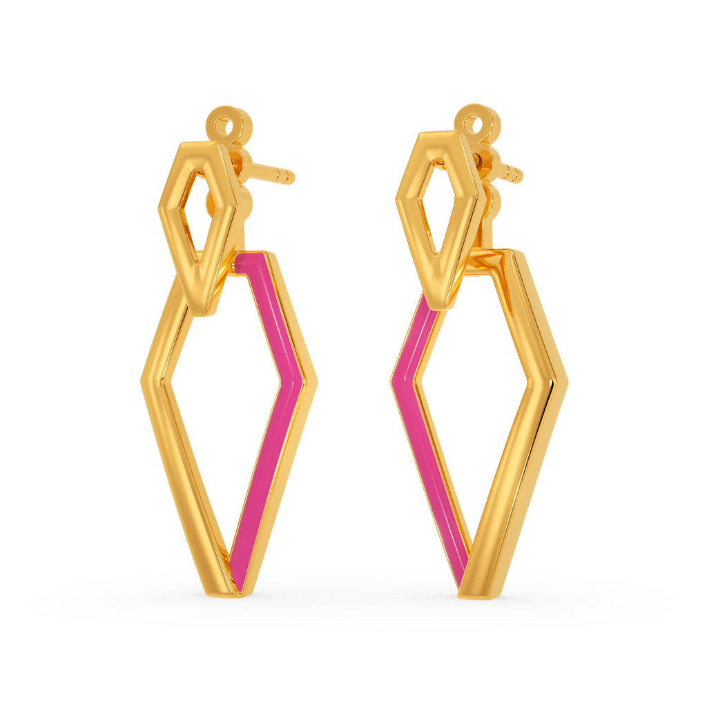Fuchsia Fun Gold Earrings