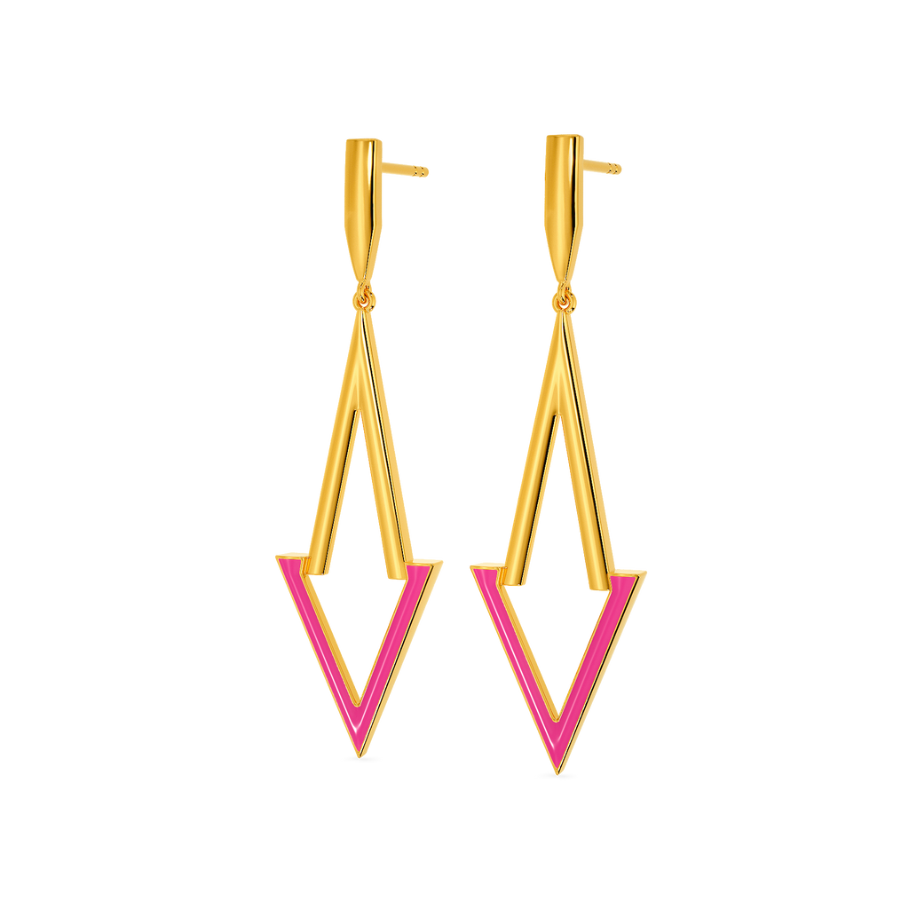 Pink Rhapsodies Gold Earrings