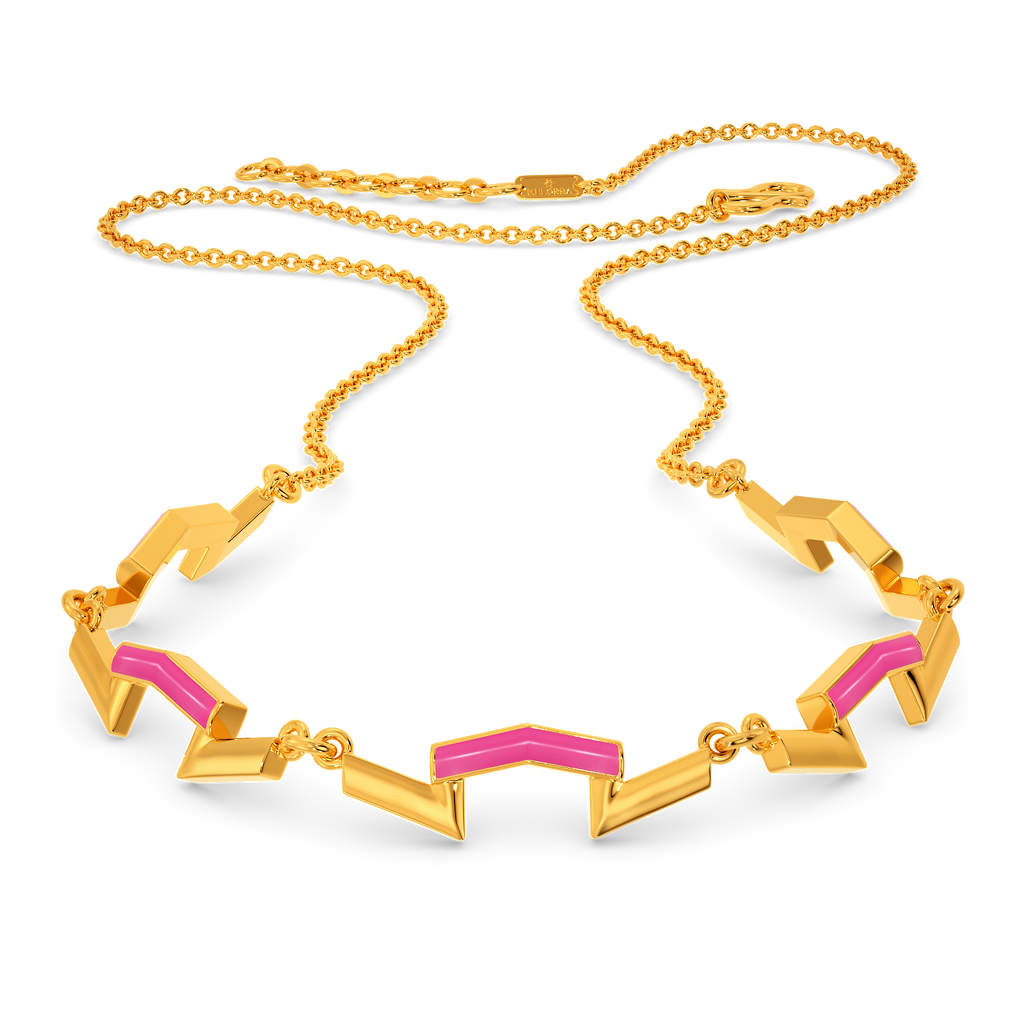 Pink Domination Gold Necklaces