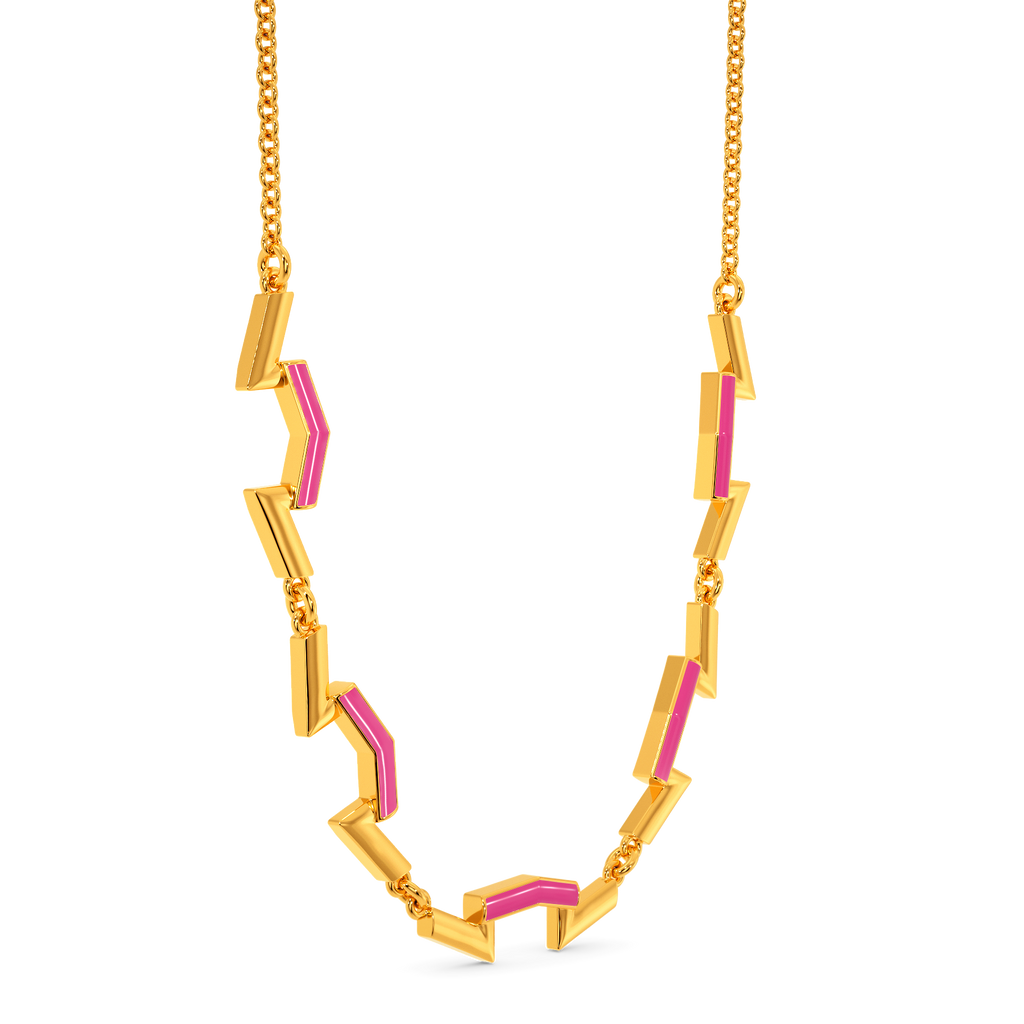 Pink Domination Gold Necklaces