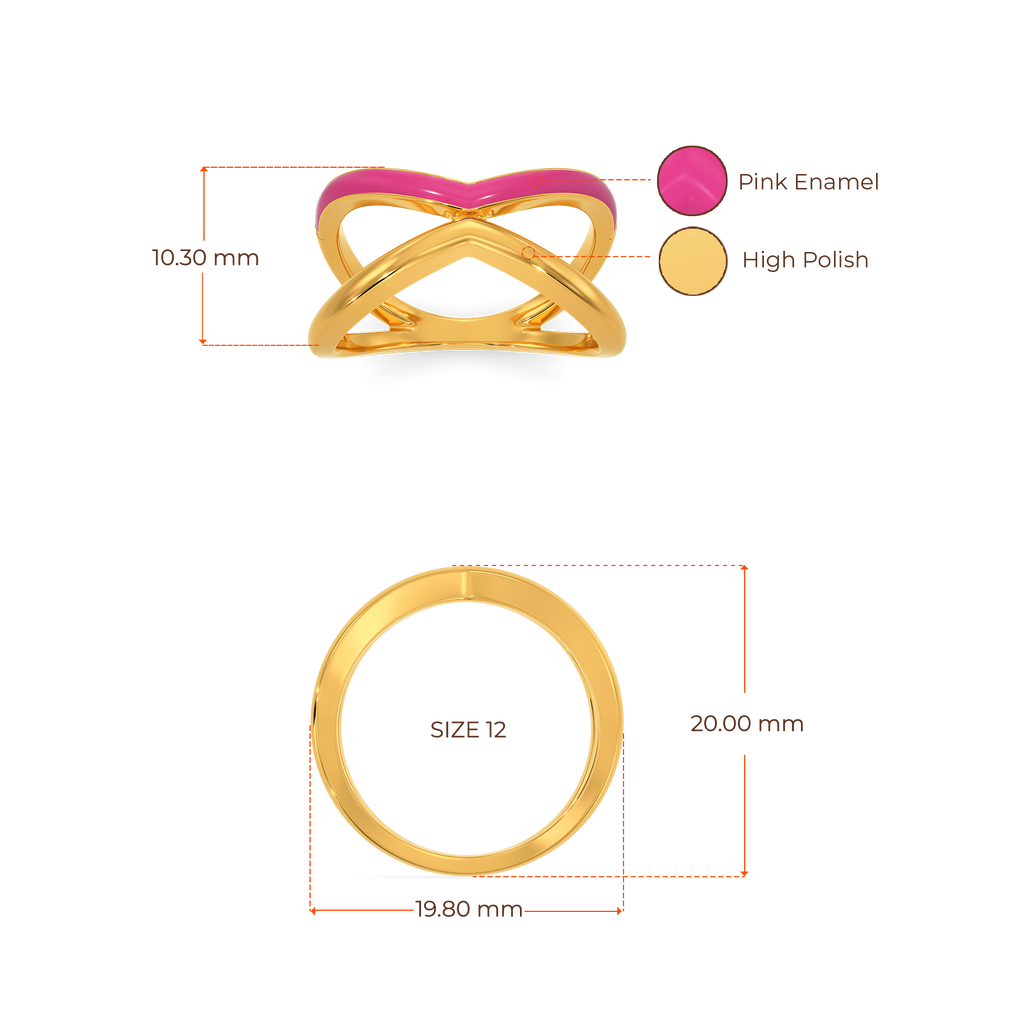 Pinkin Glory Gold Rings image