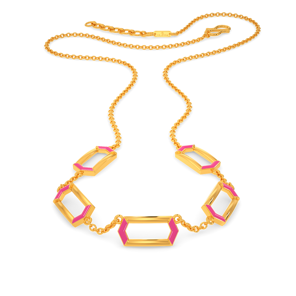 Pink Attitude Gold Necklaces