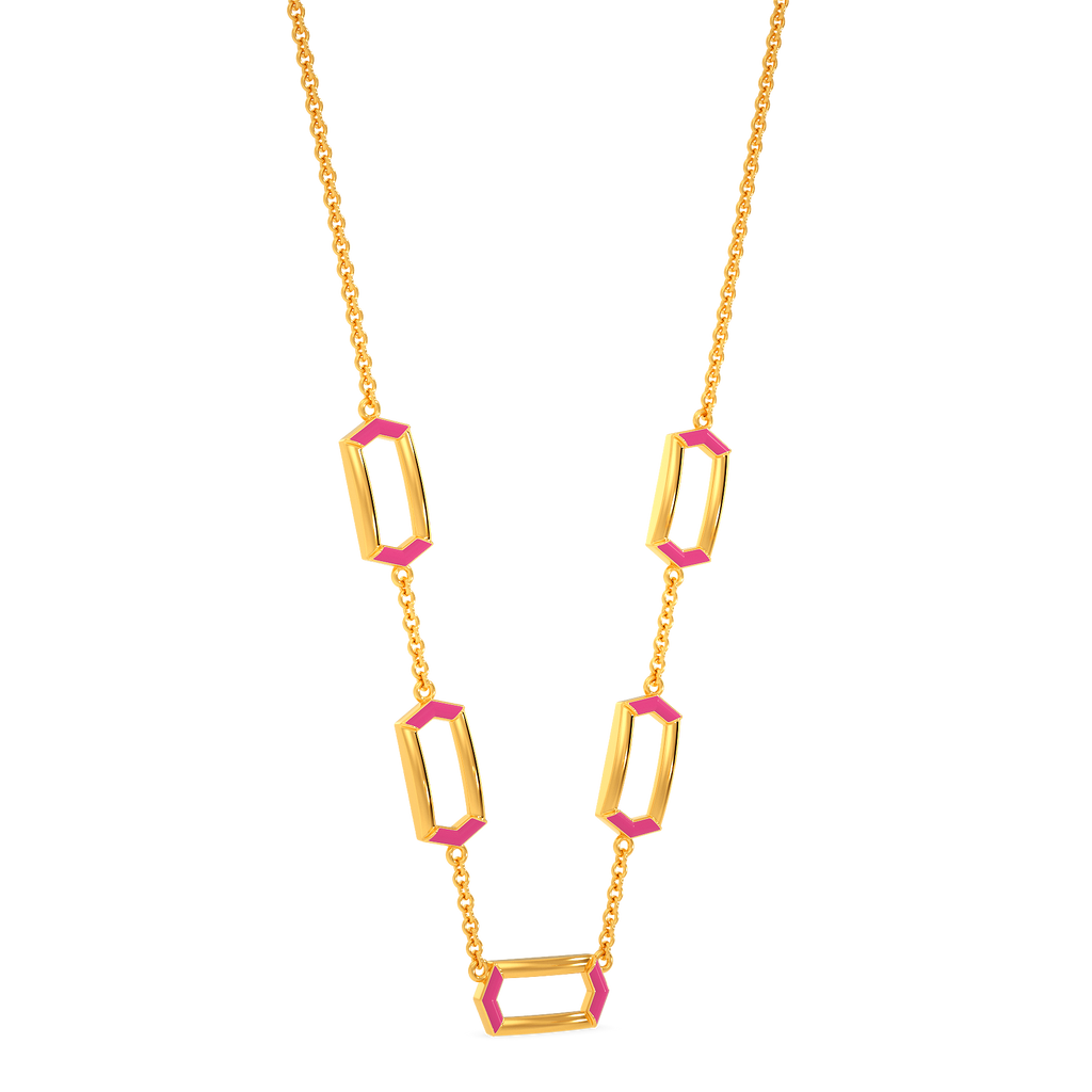 Pink Attitude Gold Necklaces