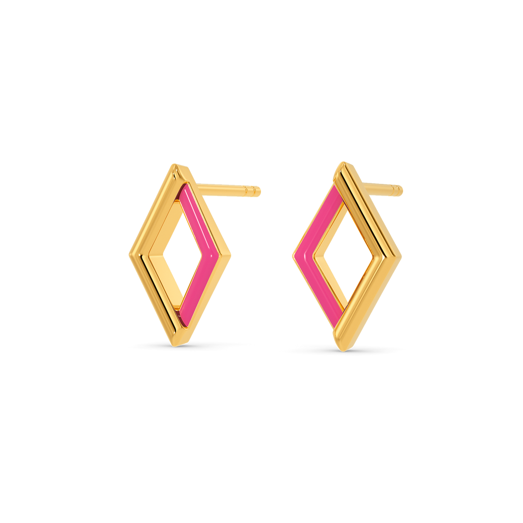 Pink Attitude Gold Earrings