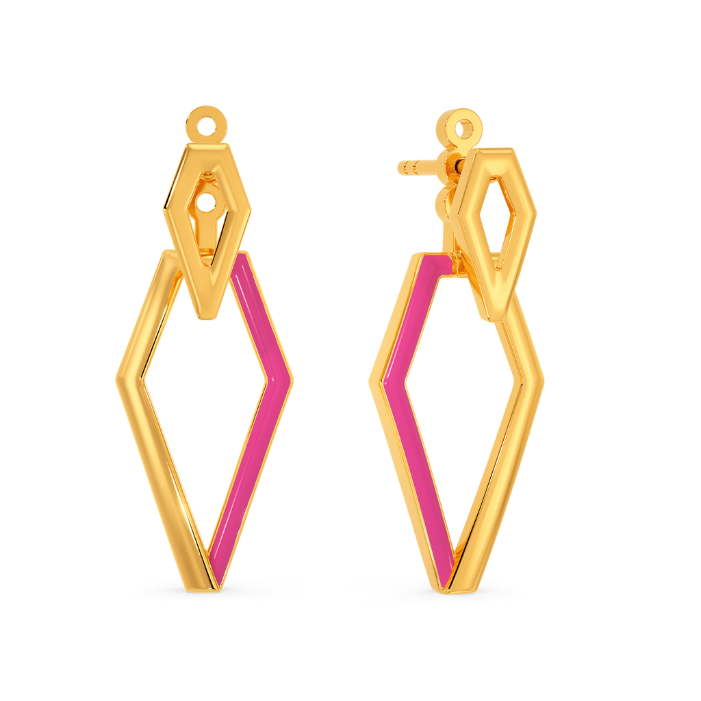 Fuchsia Fun Gold Earrings