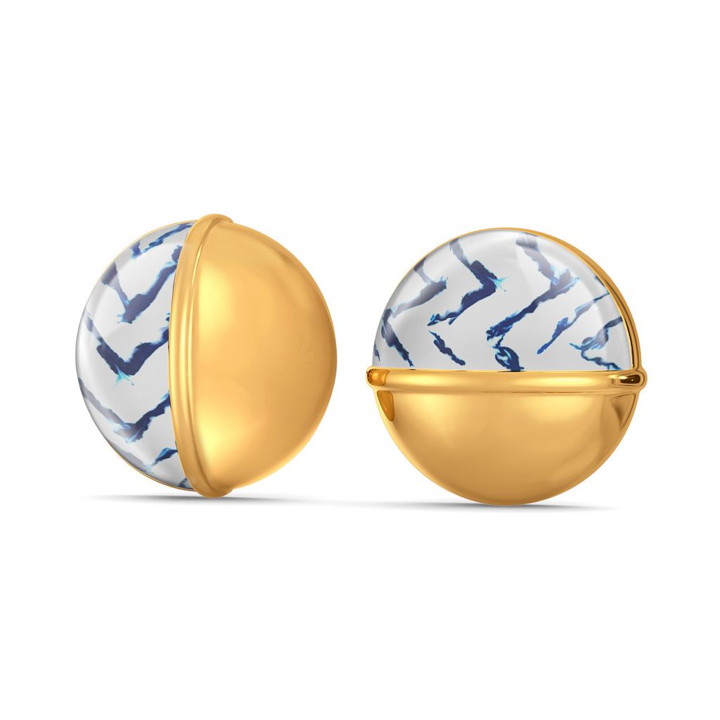 Dyed in Blue Gold Earrings
