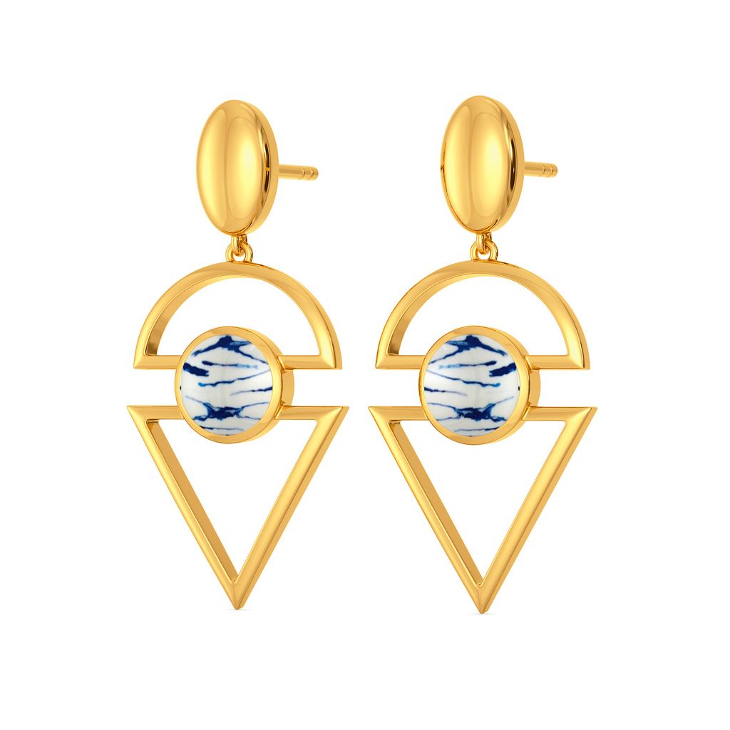 Circle of Tie & Dye Gold Earrings