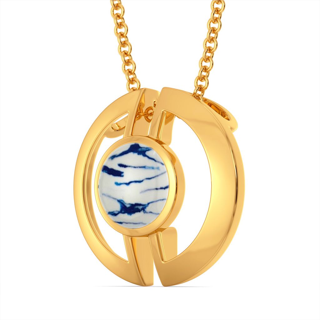 Circle of Tie & Dye Gold Pendants