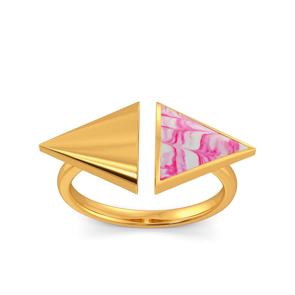 Pink Shibori Gold Rings image