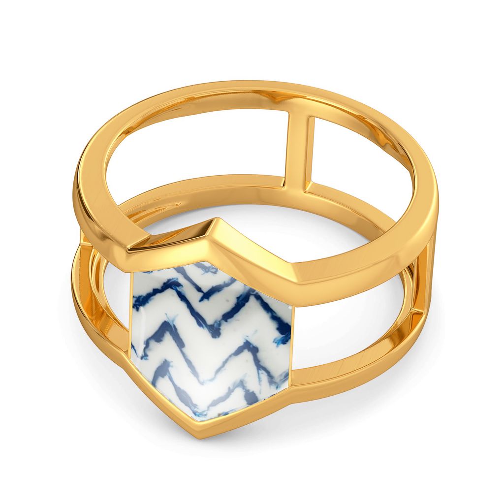 Tie & Dye Folds Gold Rings alternate view 3