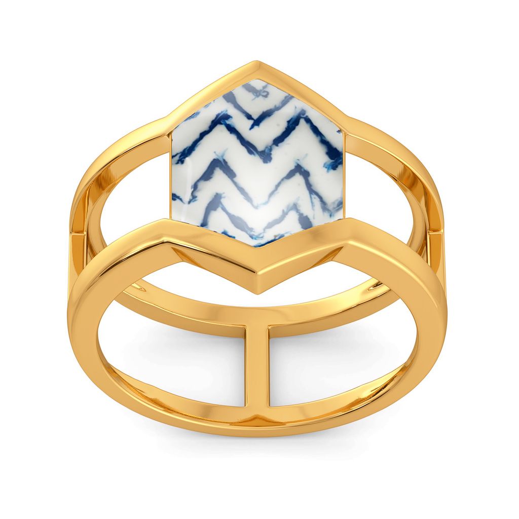 Tie & Dye Folds Gold Rings alternate view 2