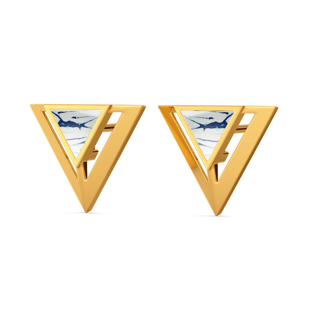 Dyed in Indigo Gold Earrings