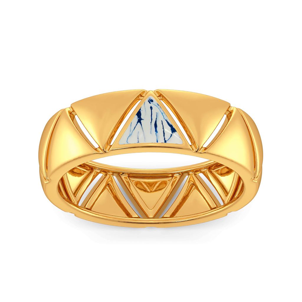 Blue Shibori Gold Rings alternate view 2