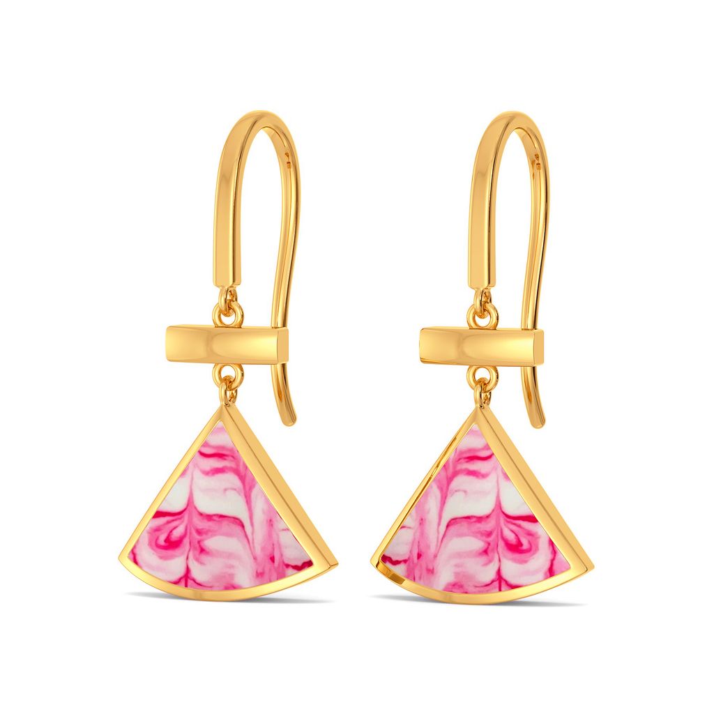 Pink Palette Gold Earrings