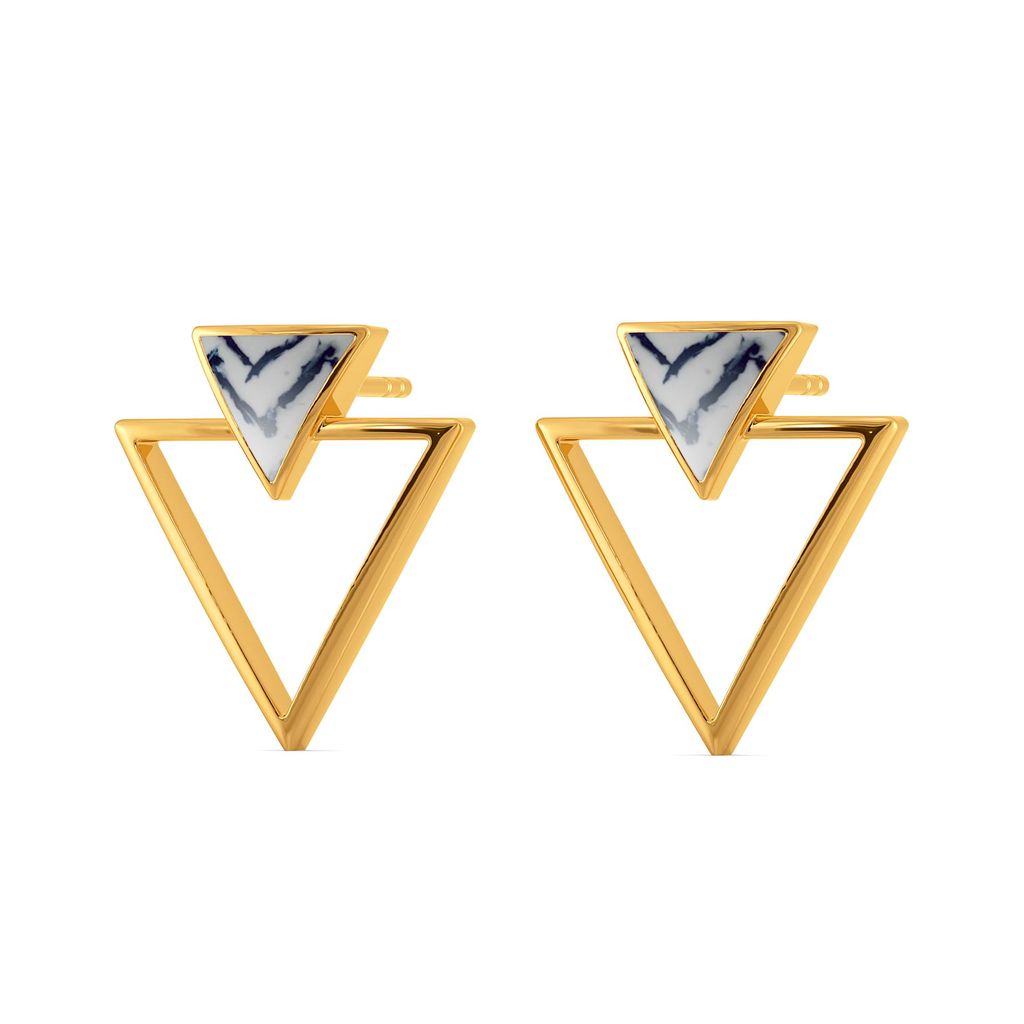 Hippie Blues Gold Earrings