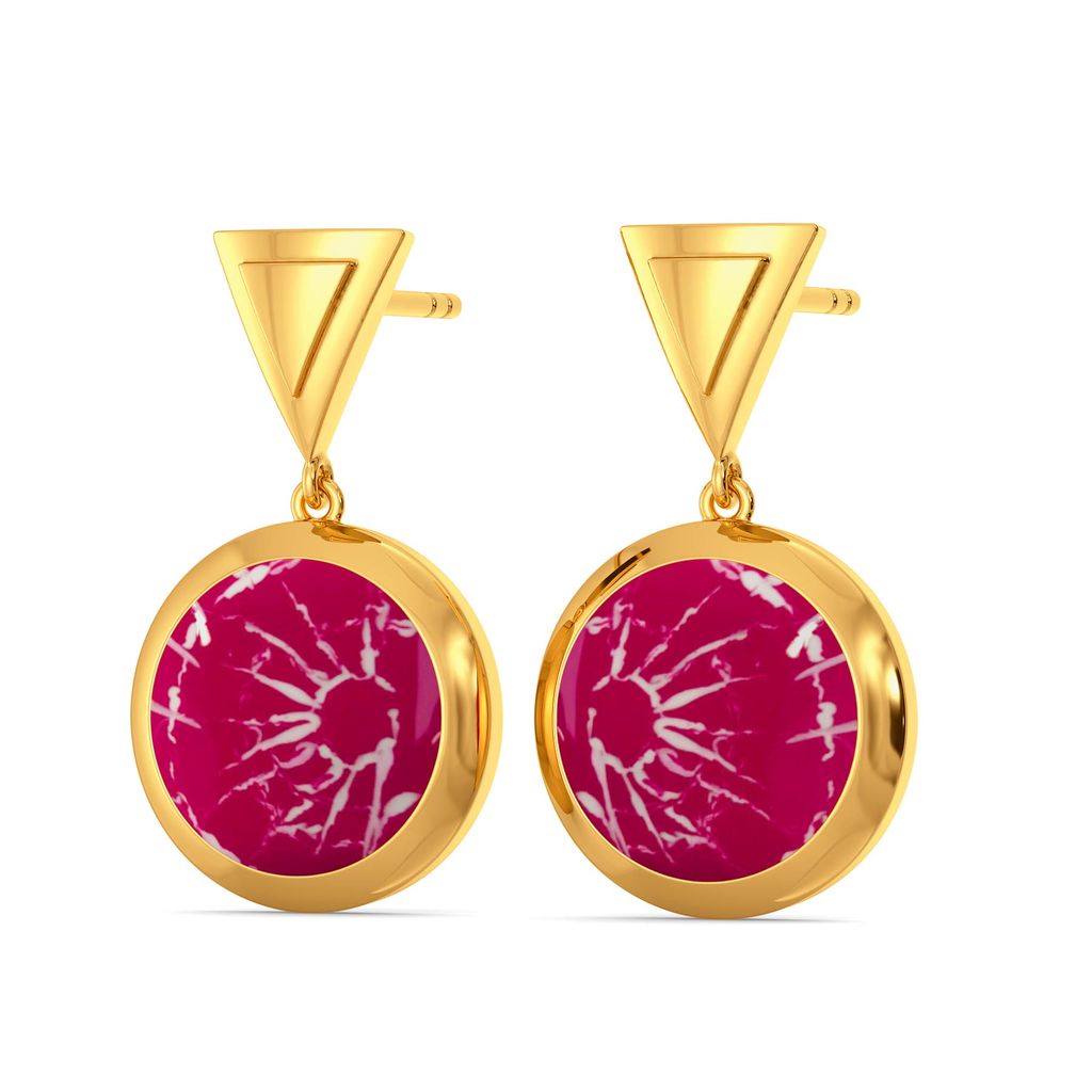 The Pink Wink Gold Earrings