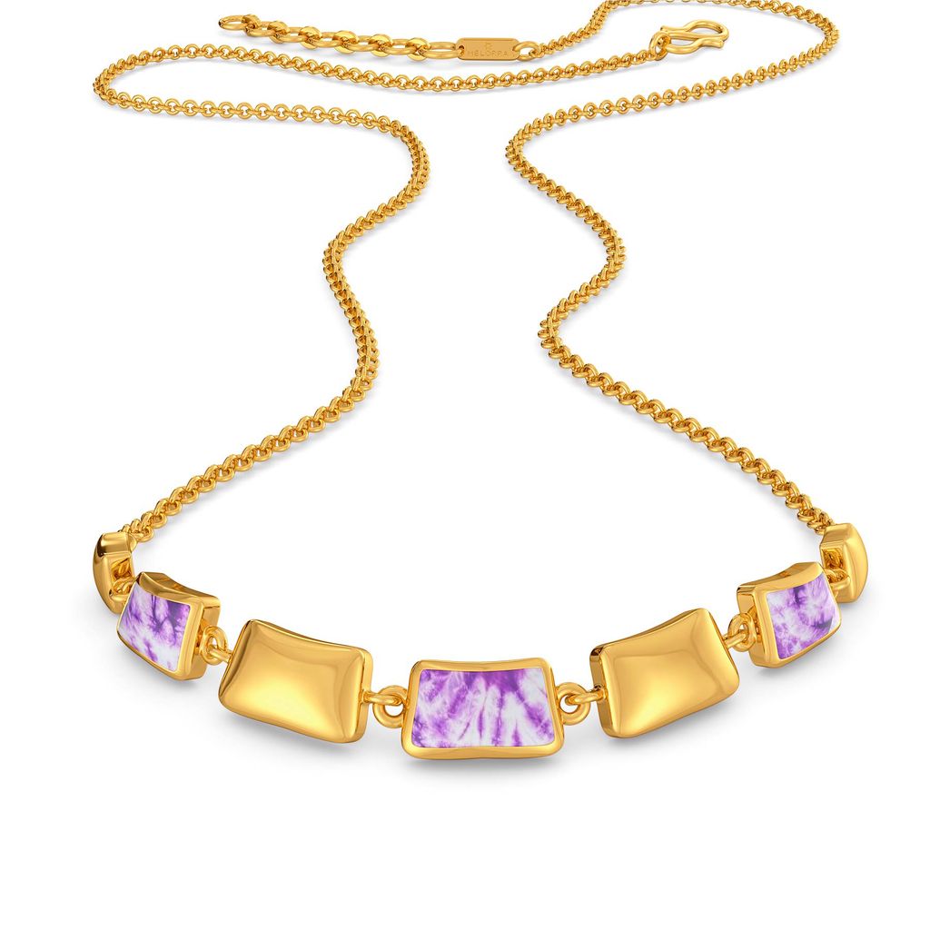 Dyed Drama Gold Necklaces
