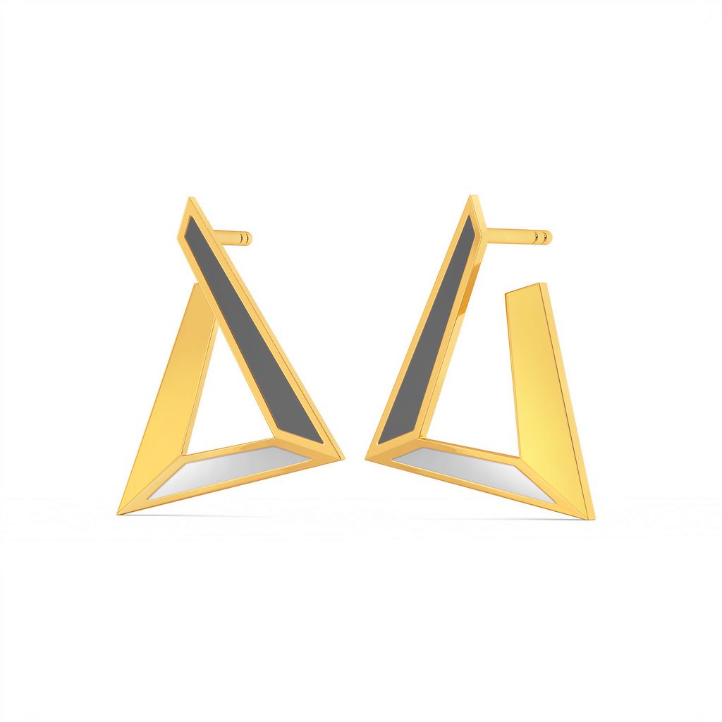 Grey Hierarchy Gold Earrings